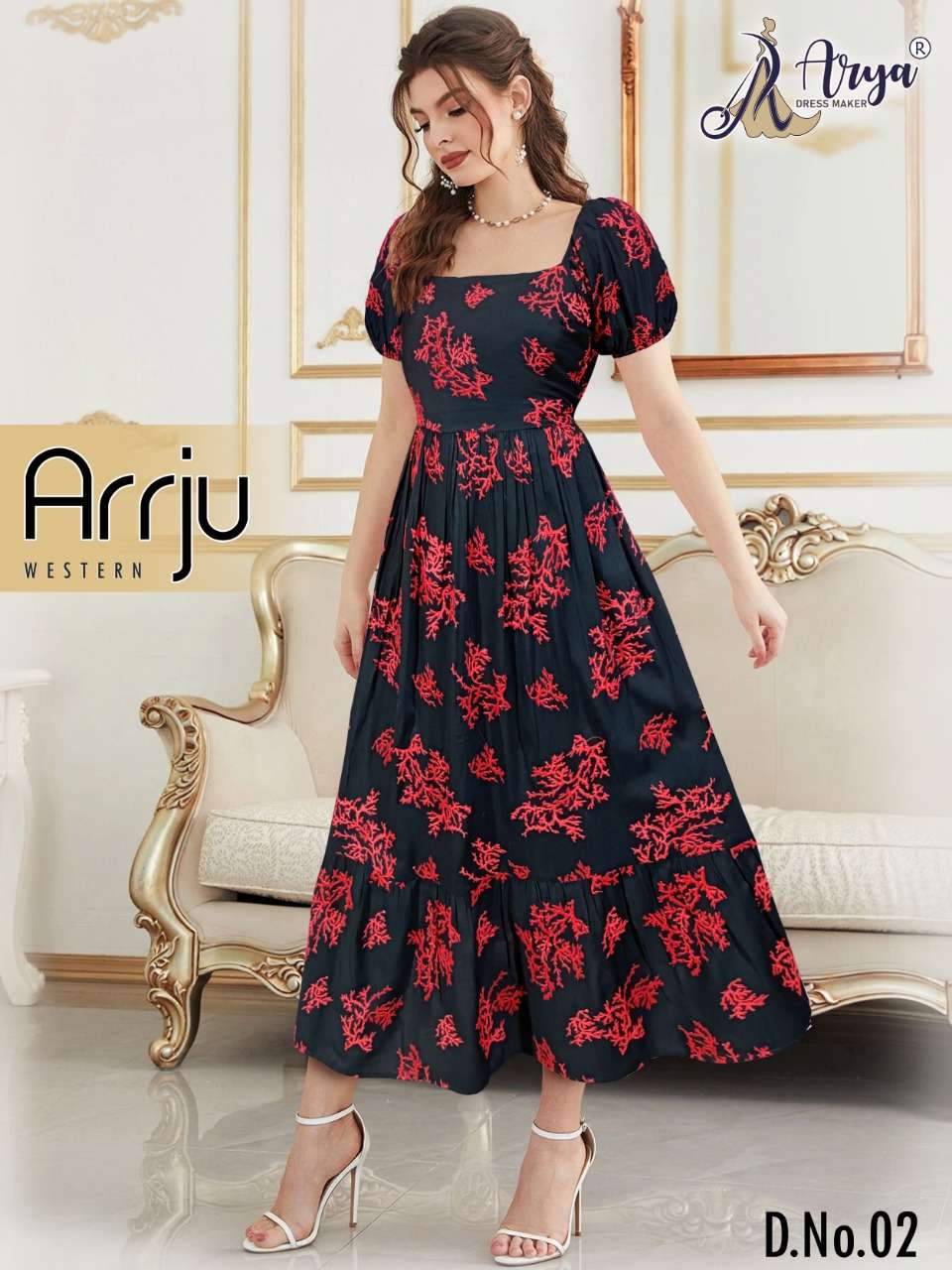 ARRJU BY ARYA DRESS MAKER DESIGNER STYLISH RAYON COTTON GOWNS