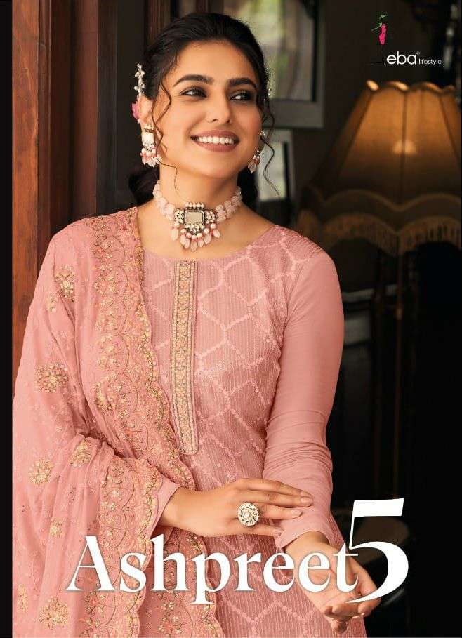 ASHPREET VOL-5 BY EBA LIFESTYLE 1459 TO 1462 SERIES GEORGETTE WORK DRESSES