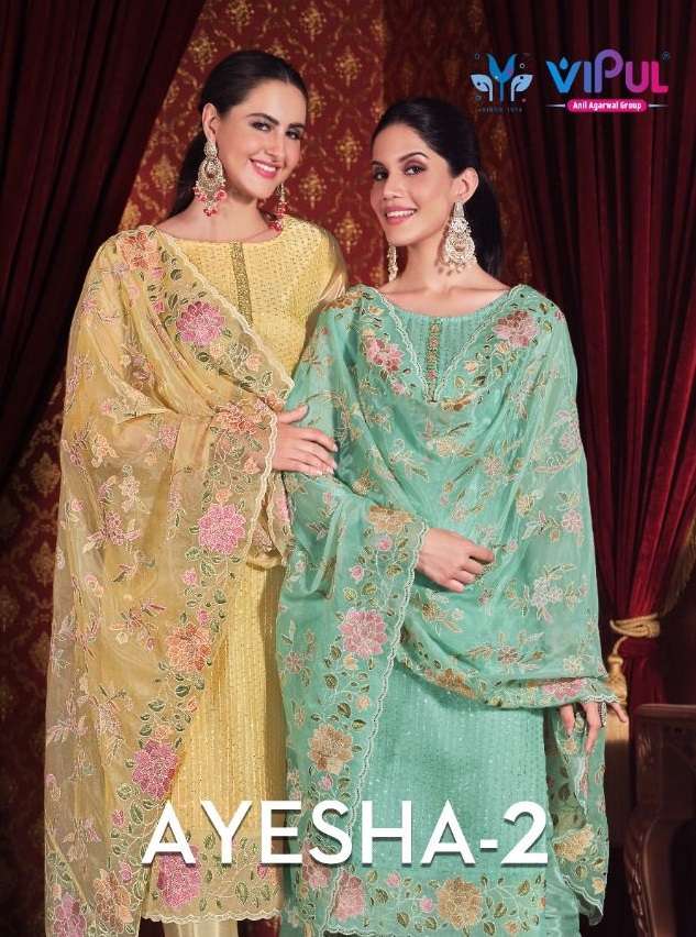 AYESHA VOL-2 BY VIPUL 5001 TO 5006 SERIES ORGANZA HEAVY WORK DRESSES