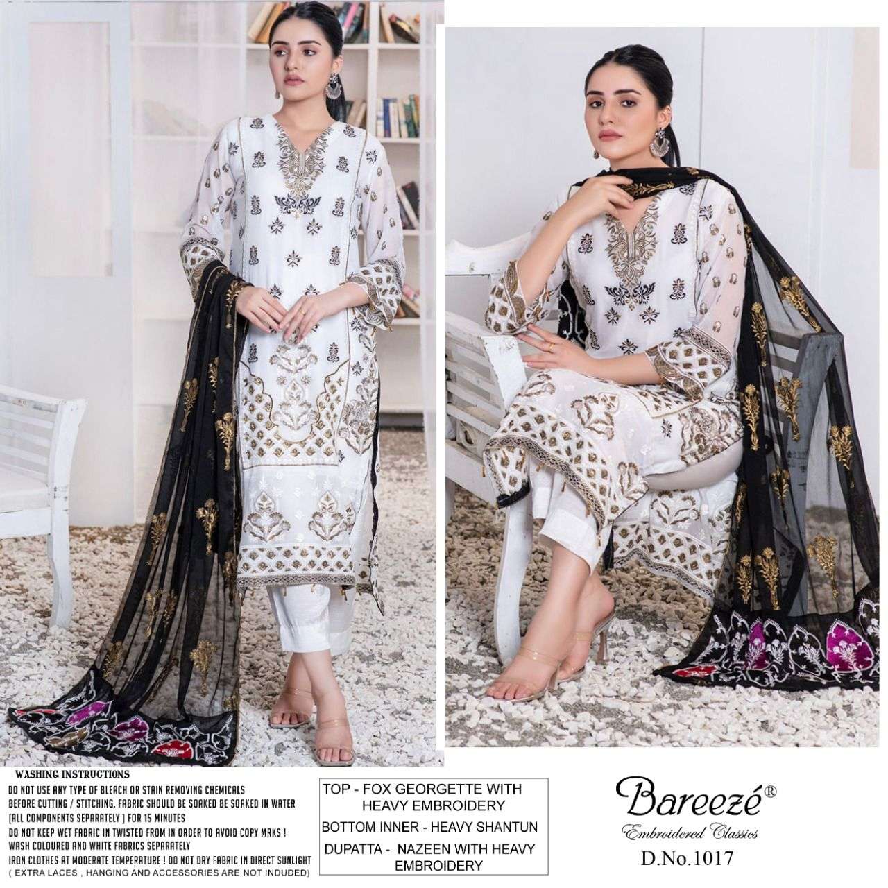 BAREEZE 1017 HIT DESIGN BY ASLIWHOLESALE FAUX GEORGETTE DRESSES