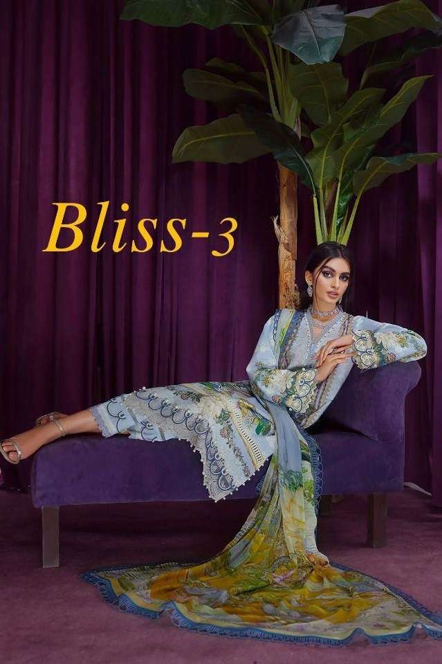 BLISS VOL-3 BY DEEPSY SUITS 1761 TO 1768 SERIES COTTON EMBROIDERY PAKISTANI DRESSES