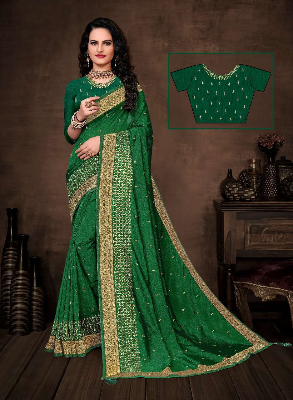 DEVRAJ BY INDIAN WOMEN 2537-A TO 2537-F SERIES VICHITRA SILK EMBROIDERED SAREES