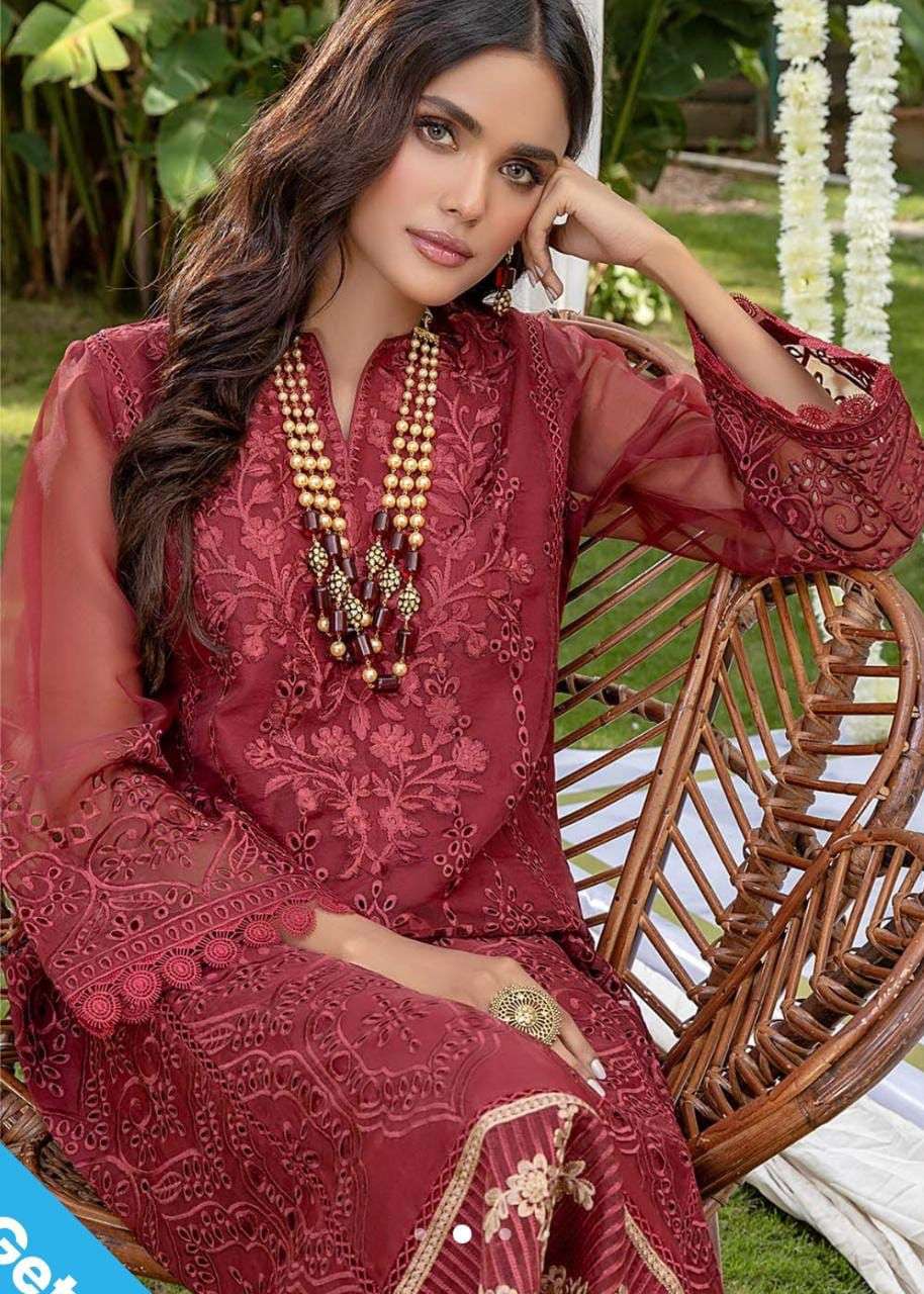 DS-111 COLOURS BY DINSAA SUIT 111-A TO 111-C SERIES COTTON EMBROIDERED DRESSES