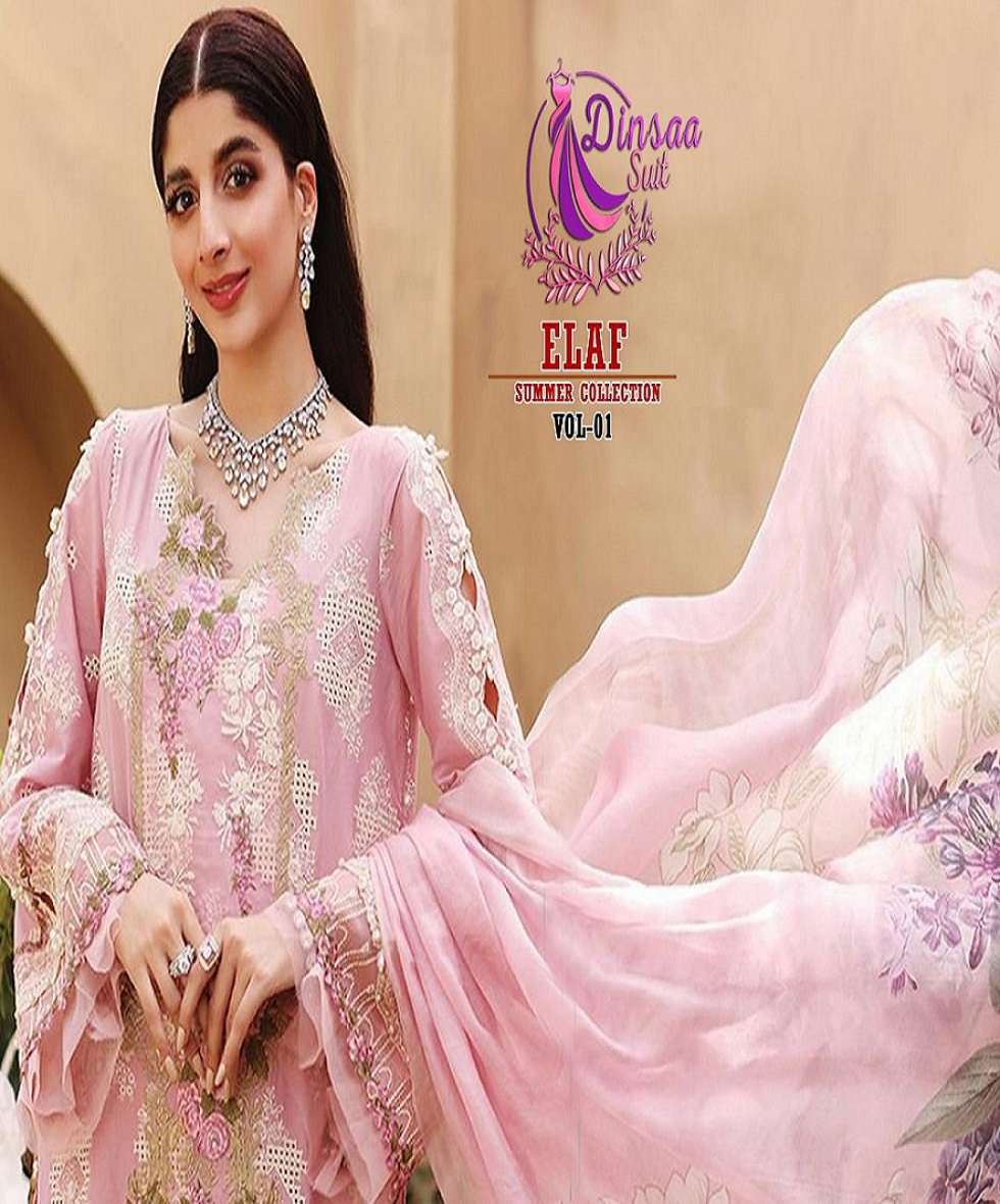 ELAF SUMMER COLLECTION VOL-1 BY DINSAA SUITS 1014 TO 1017 SERIES PAKISTANI DRESSES