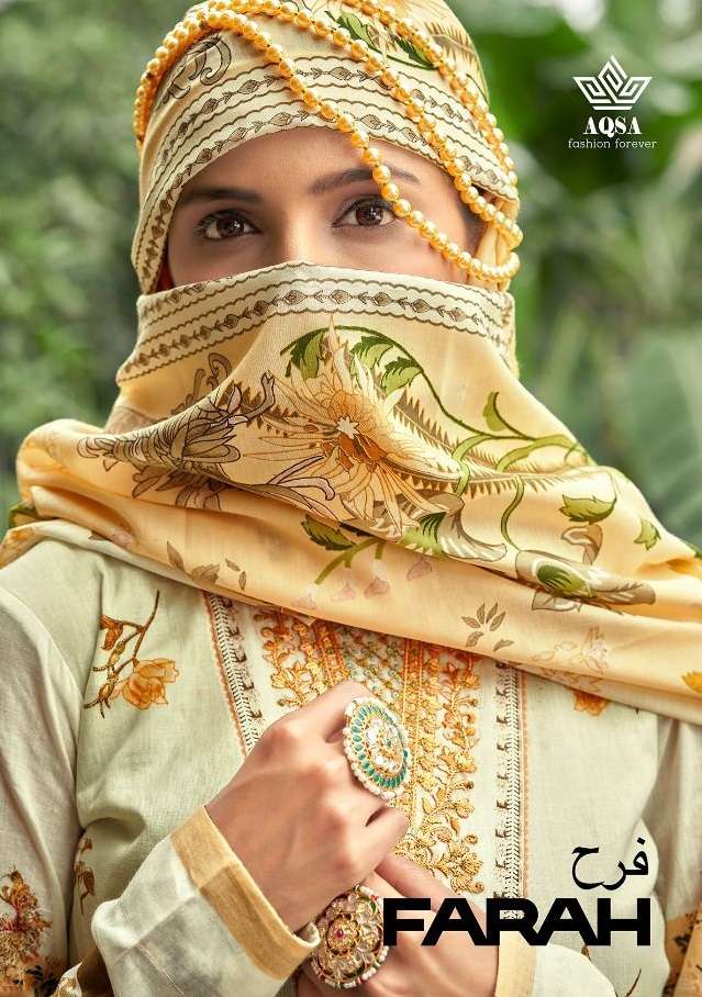 FARAH BY AQSA 101 TO 106 SERIES CAMBRIC EMBROIDERY PAKISTANI DRESSES