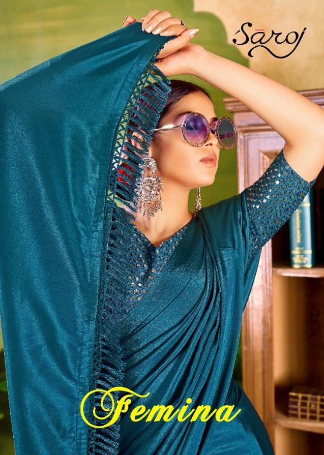 FEMINA BY SAROJ 1001 TO 1008 SERIES SILK MIRROR WORK SAREES