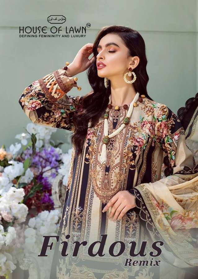 FIRDOUS REMIX BY HOUSE OF LAWNS 2401 TO 2407 SERIES COTTON PAKISTANI DRESSES