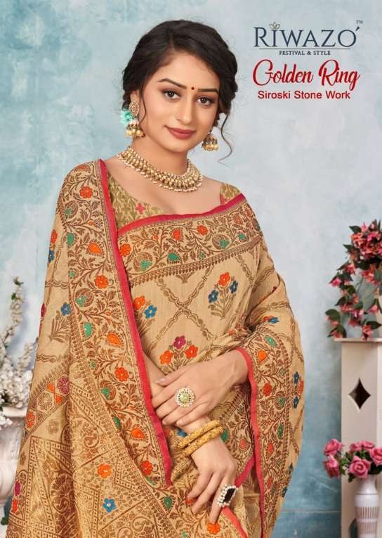 GOLDEN RING BY RIWAZO 1143 TO 1148 SERIES DESIGNER COTTON SAREES