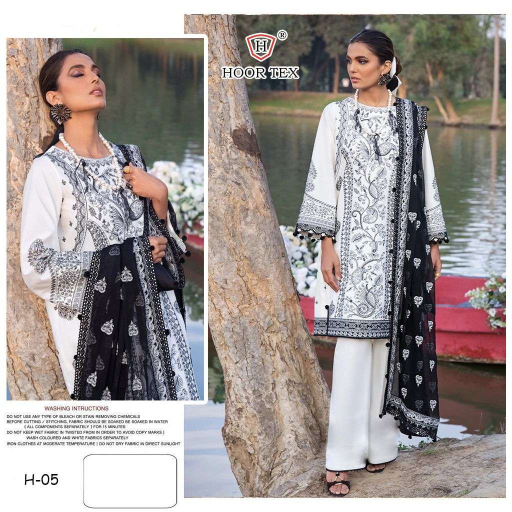 H-05 HIT DESIGN BY HOOR TEX HEAVY LAWN COTTON PAKISTANI DRESS