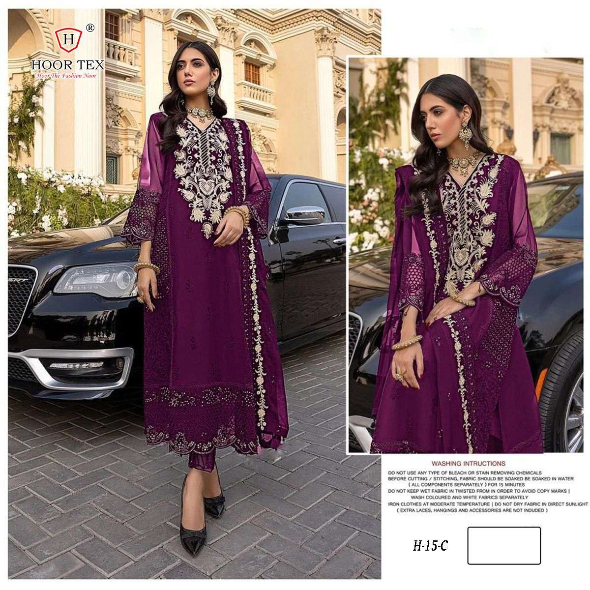 H-15 COLOURS BY HOOR TEX H-15 A TO H-15 D SERIES FAUX GEORGETTE DRESSES