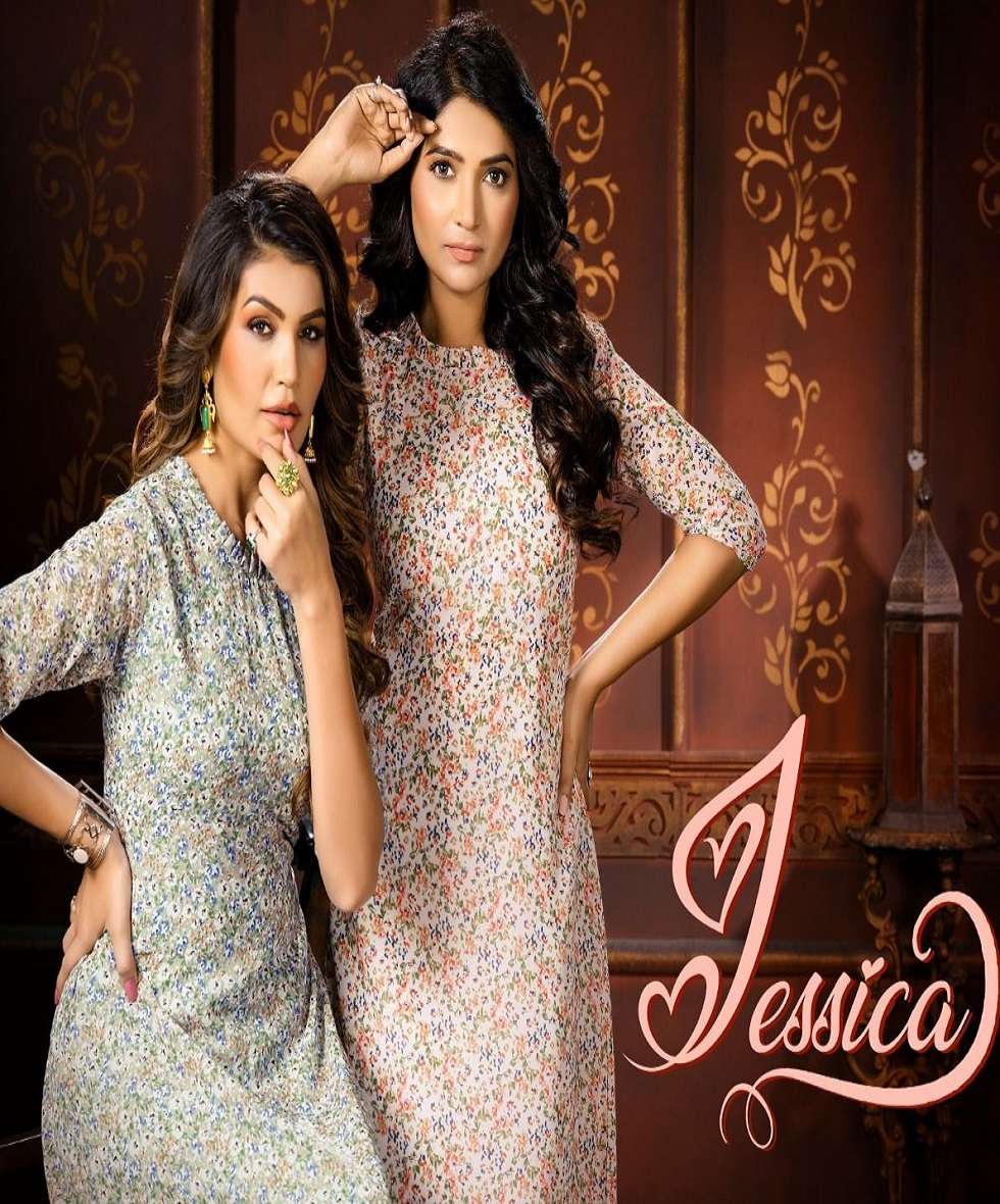 JESSICA BY ASLIWHOLESALE 101 TO 106 SERIES GEORGETTE PRINT KURTIS