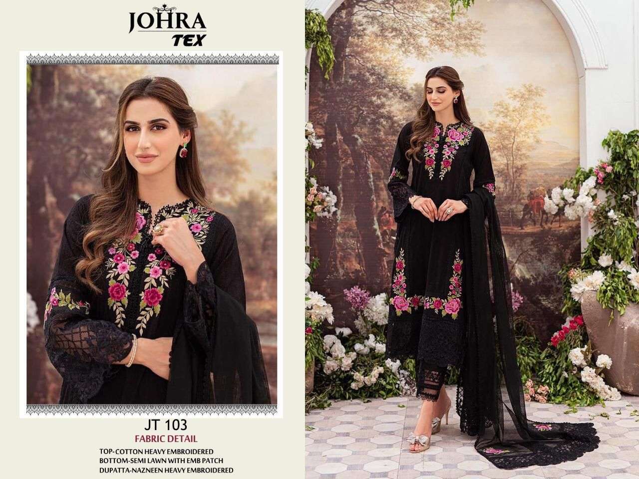 JOHRA TEX 103 BY ASLIWHOLESALE COTTON EMBROIDERY PAKISTANI DRESS