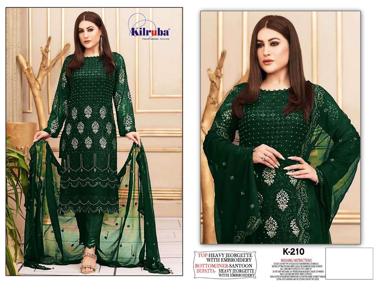 K-210 COLOURS BY KILRUBA 210 TO 210-B SERIES HEAVY GEORGETTE PAKISTANI DRESSES