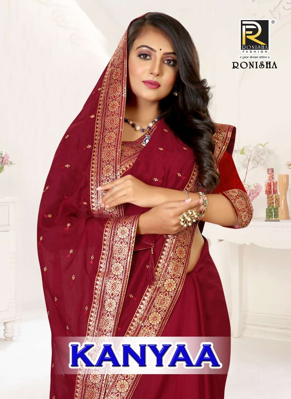 KANYAA BY RONISHA FASHION 1001 TO 1008 SERIES VICHITRA SILK SAREES