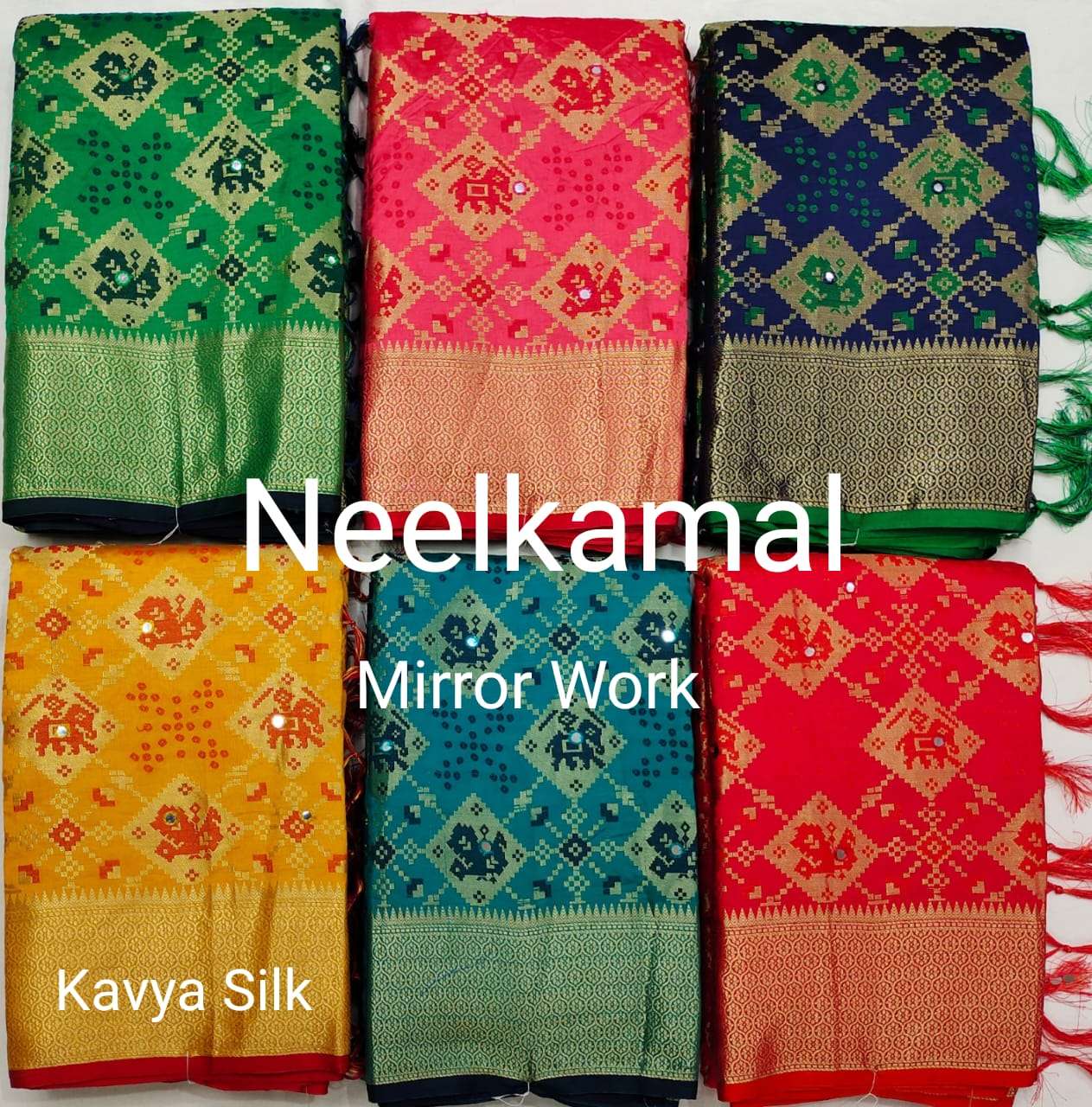 KAVYA SILK VOL-4 BY NEELKAMAL SAREES DESIGNER PATOLA SILK SAREES