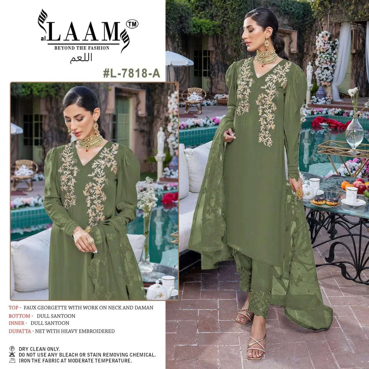 L-7818 COLOURS BY AL LAAM 7818-A TO 7818-D SERIES GEORGETTE STITCHED DRESSES