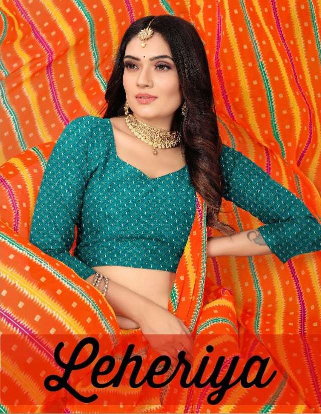 LEHERIYA BY STYLEWELL 591 TO 598 SERIES GEORGETTE PRINT SAREES