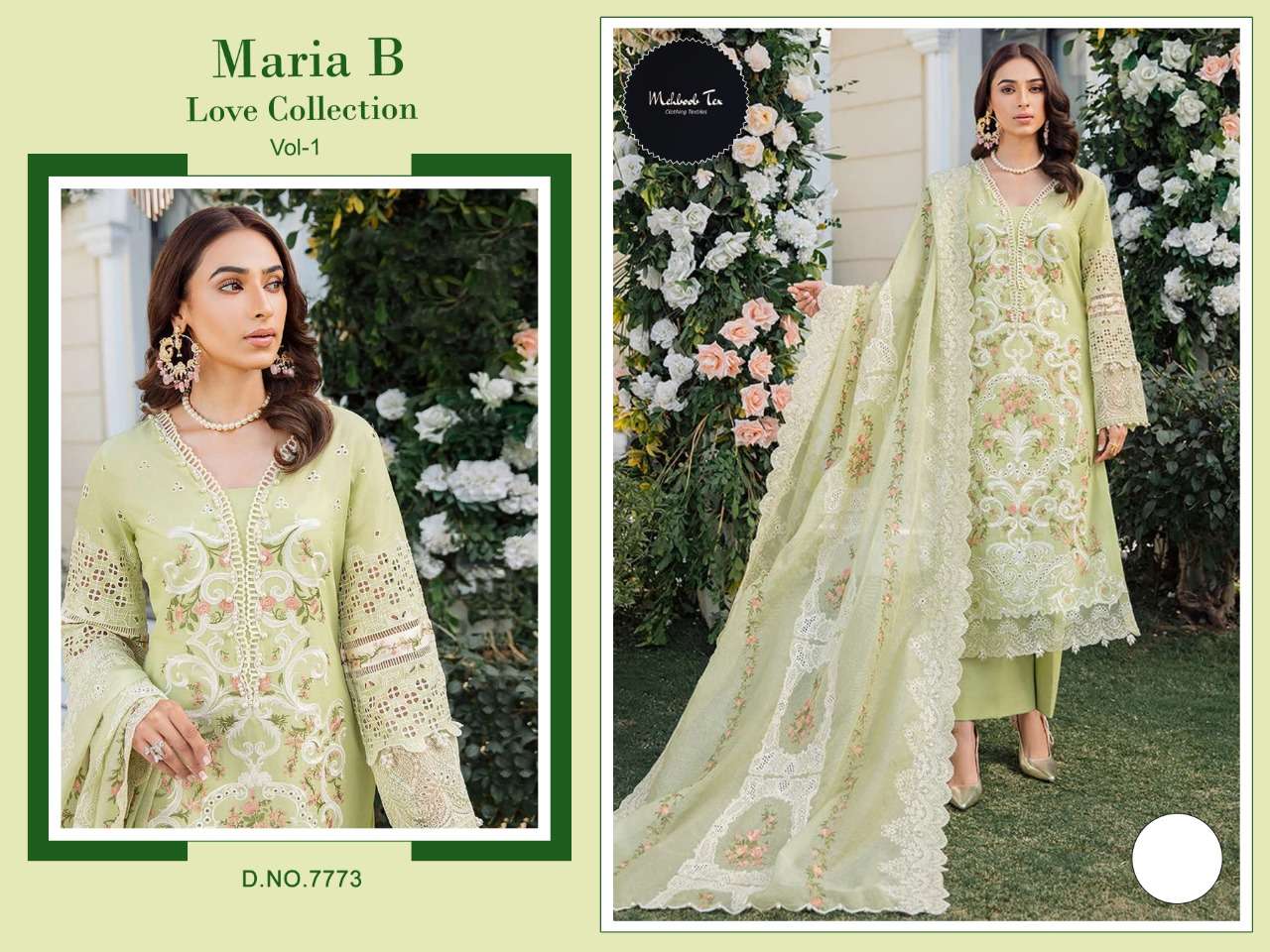 MARIA B LOVE COLLECTION VOL-1 BY MEHBOOB TEX COTTON EMBROIDERED DRESS