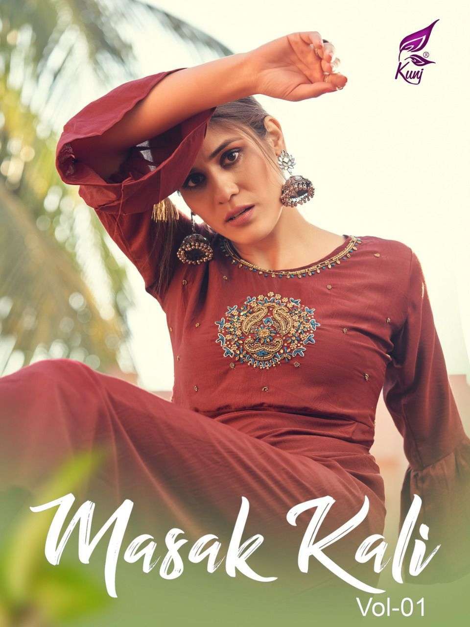 MASAK KALI VOL-1 BY KUNJ 1001 TO 1008 SERIES CHINON PRINT GOWNS