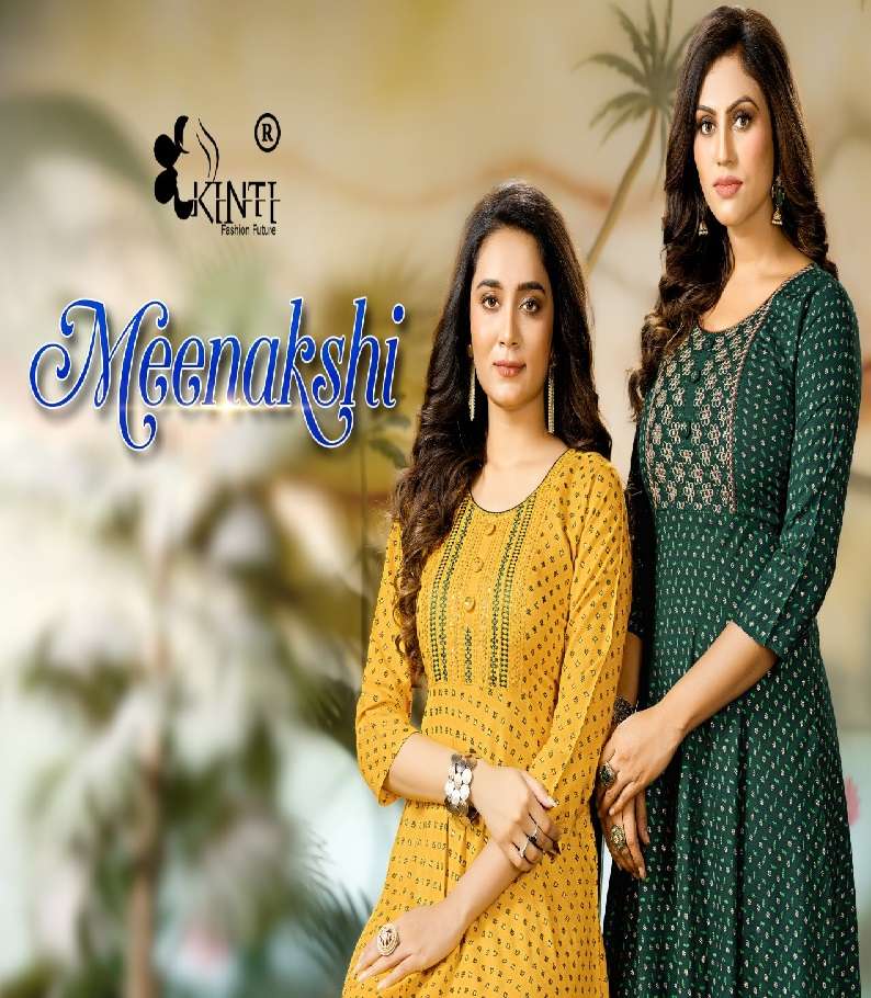 MEENAKSHI BY KINTI 101 TO 108 SERIES RAYON PRINT KURTIS