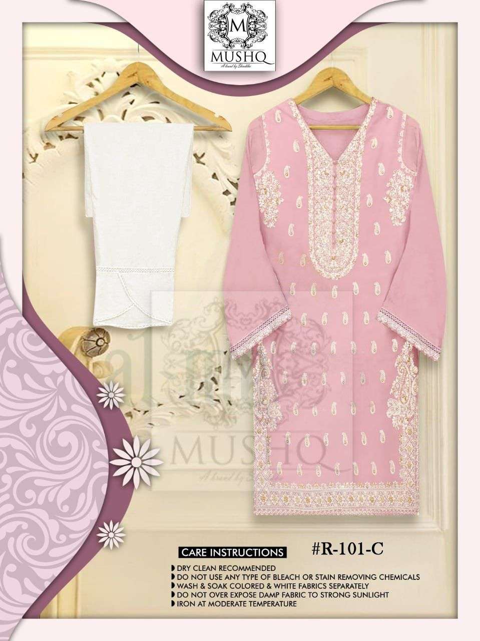 MUSHQ R-101 COLOURS BY MUSHQ 101-A TO 101-D SERIES FAUX GEORGETTE TUNICS