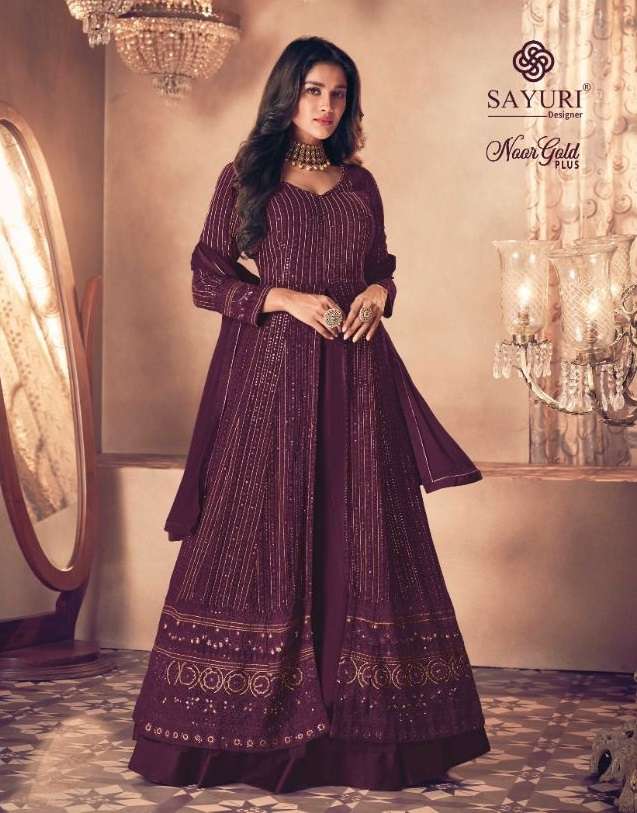 NOOR GOLD PLUS BY SAYURI 122-A TO 122-E SERIES GEORGETTE ANARKALI DRESSES