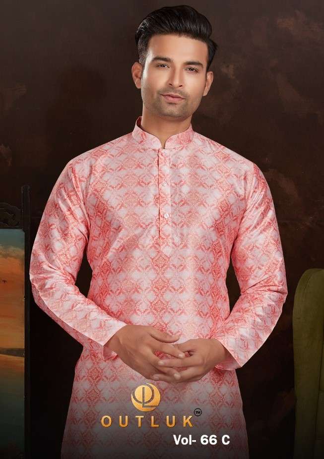 OUTLUK VOL-66 C BY OUTLUK 66001-C TO 66011-C SERIES MENS KURTAS WITH PAJAMA