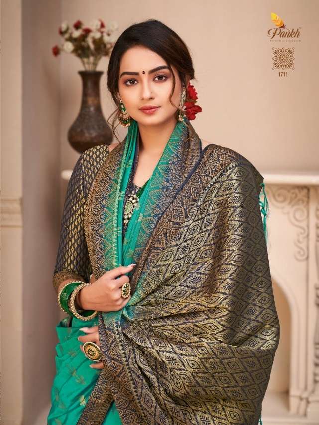 PRISHA SILK BY PANKH 1701 TO 1713 SERIES DESIGNER RAW SILK SAREES