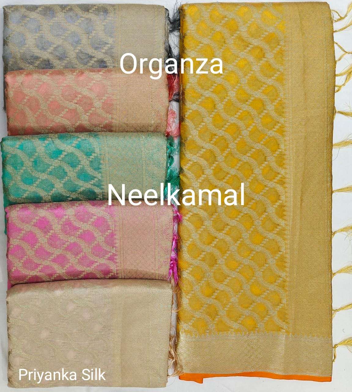 PRIYANKA SILK VOL-2 BY NEELKAMAL SAREES DESIGNER ORGANZA SAREES