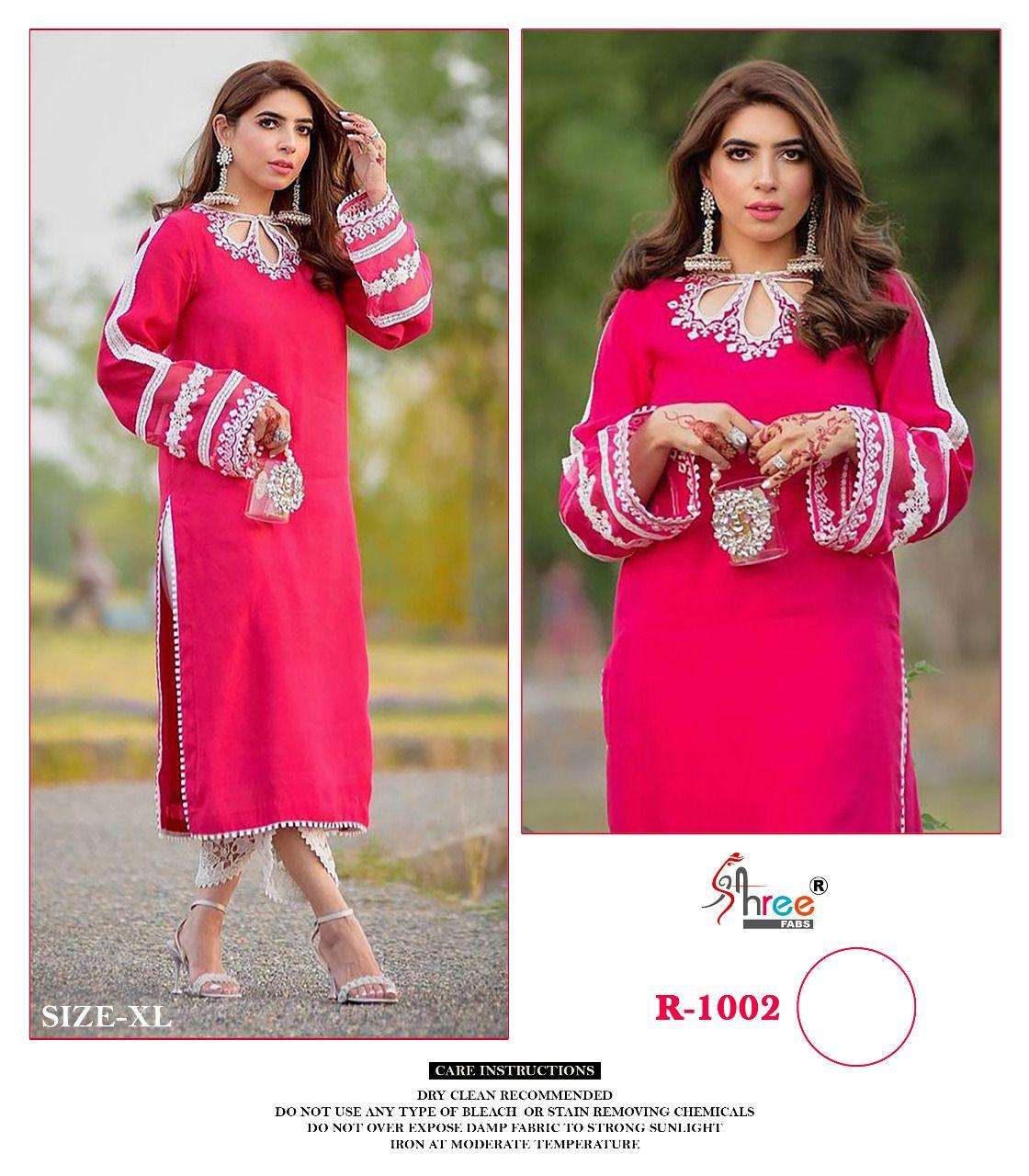 R-1002 HIT DESIGN BY SHREE FABS GEORGETTE EMBROIDERED STITCHED TUNICS