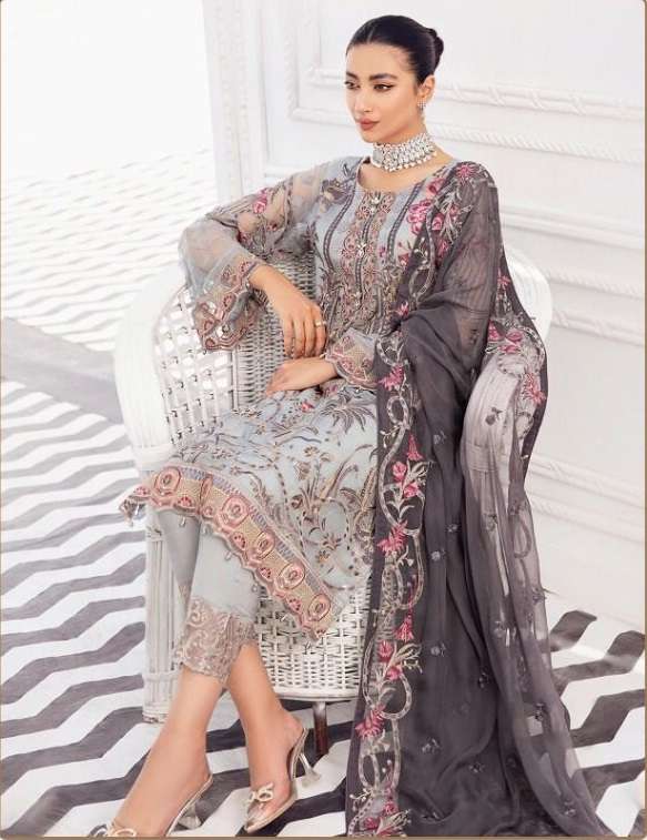 RAMSHA R-507 HIT DESIGNS BY RAMSHA R-507 TO R-509 SERIES PAKISTANI DRESSES