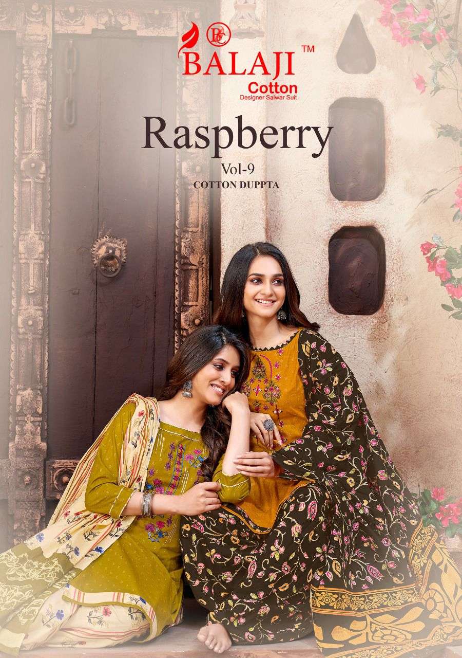 RASPBERRY BOL-9 BY BALAJI COTTON 9001 TO 3012 SERIES COTTON PRINT DRESSES