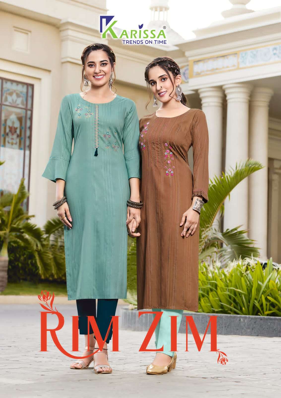 RIM ZIM BY KARISSA 1001 TO 1006 SERIES HEAVY VISCOSE HANDWORK KURTIS