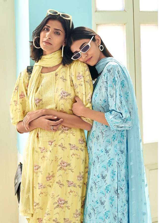 RUBINA VOL-8 BY RELSSA 62001 TO 62006 SERIES COTTON EMBROIDERED DRESSES