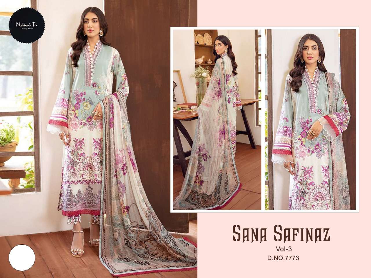 SANA SAFINAZ VOL-3 BY MEHBOOB TEX PURE MUSLIN PRINT PAKISTANI DRESS