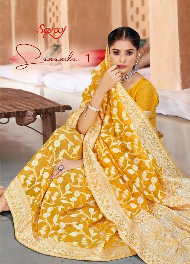 SANANDA VOL-1 BY SAROJ 13501 TO 13506 SERIES SOFT COTTON SAREES