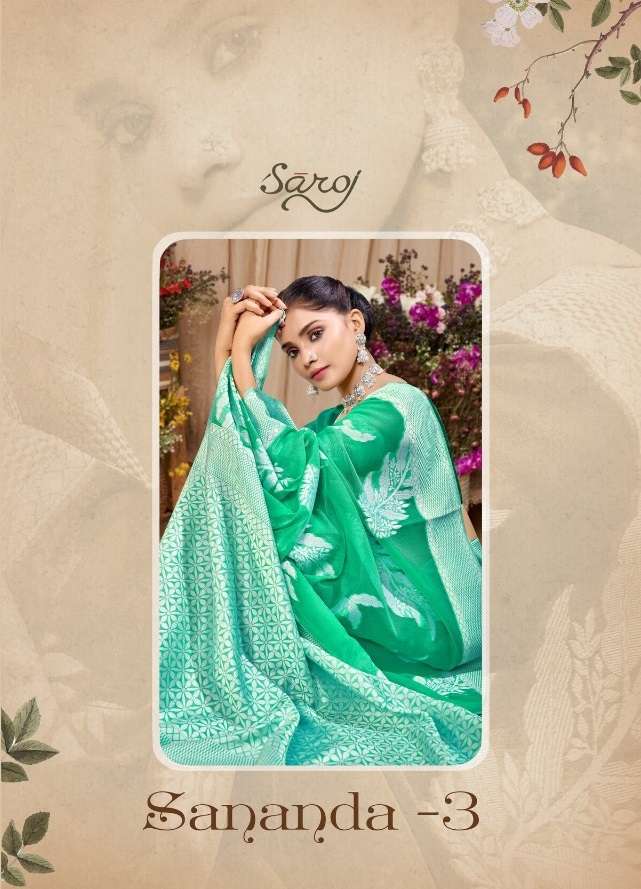 SANANDA VOL-3 BY SAROJ 13701 TO 13706 SERIES SOFT COTTON SAREES