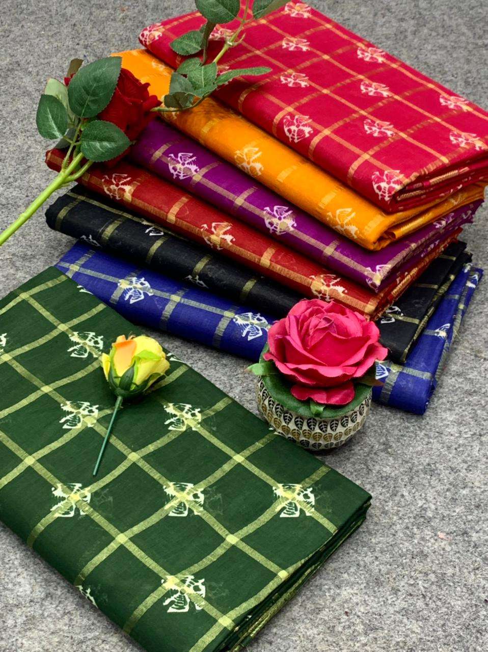 SARGAM BY ASLIWHOLESALE COTTON BATIK PRINT SAREES