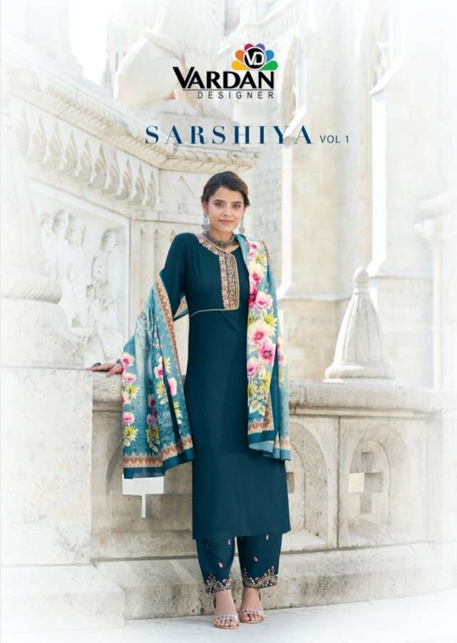 SARSHIYA VOL-1 BY VARDAN DESIGNER 19001 TO 19003 SERIES RAYON STITCHED DRESSES