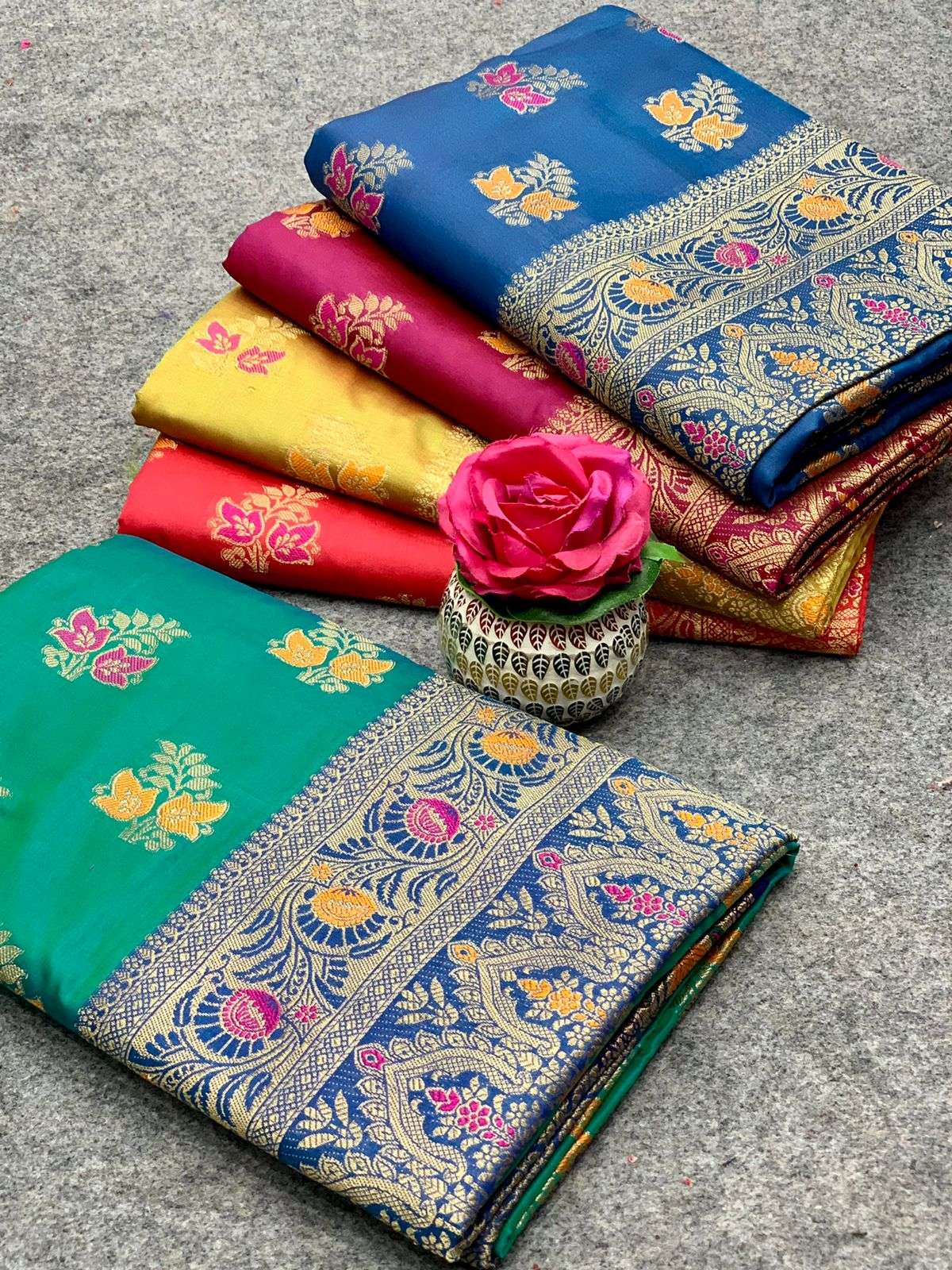 SAUNDARYA BY ASLIWHOLESALE 101 TO 107 SERIES LITCHI SILK SAREES