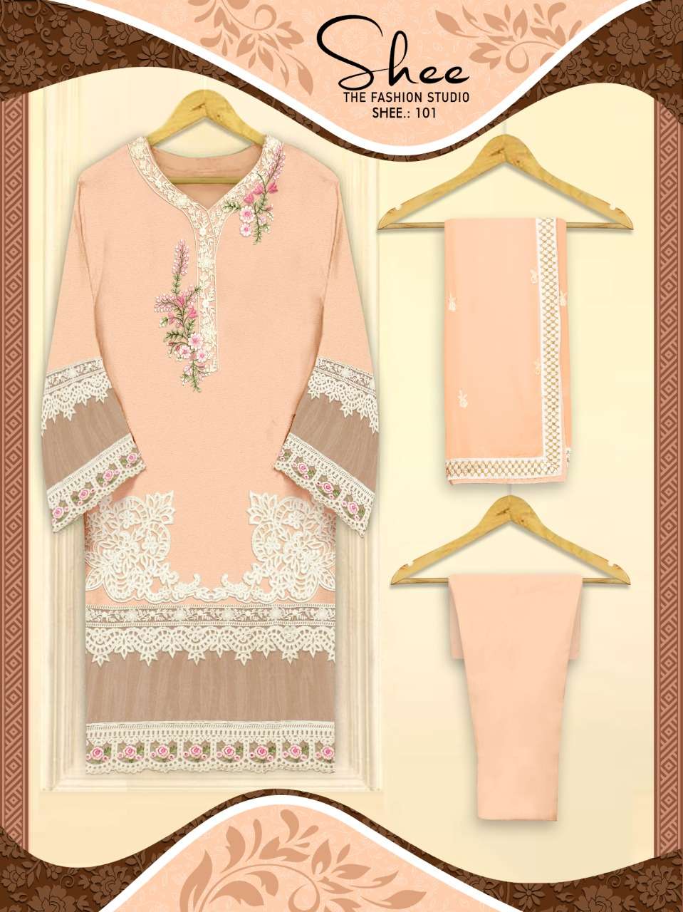 SHEE 101 HIT DESIGN BY ASLIWHOLESALE GEORGETTE EMBROIDERY DRESSES