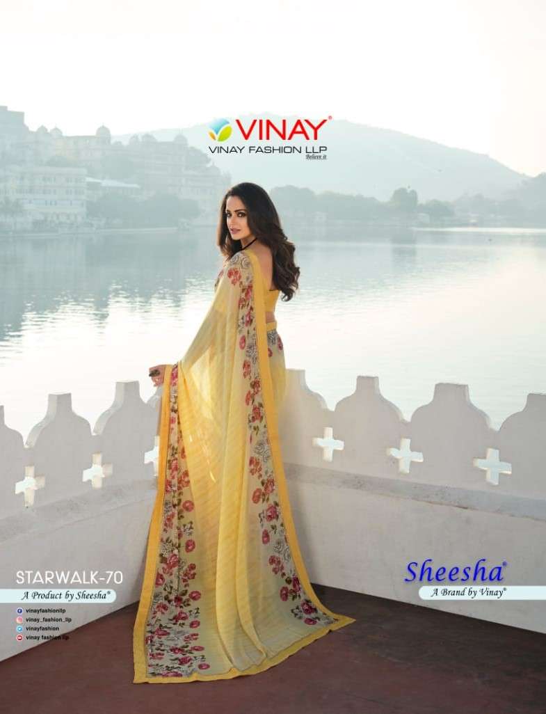 SHEESHA STARWALK VOL-70 BY VINAY FASHION 24721 TO 24728 SERIES GEORGETTE SAREES