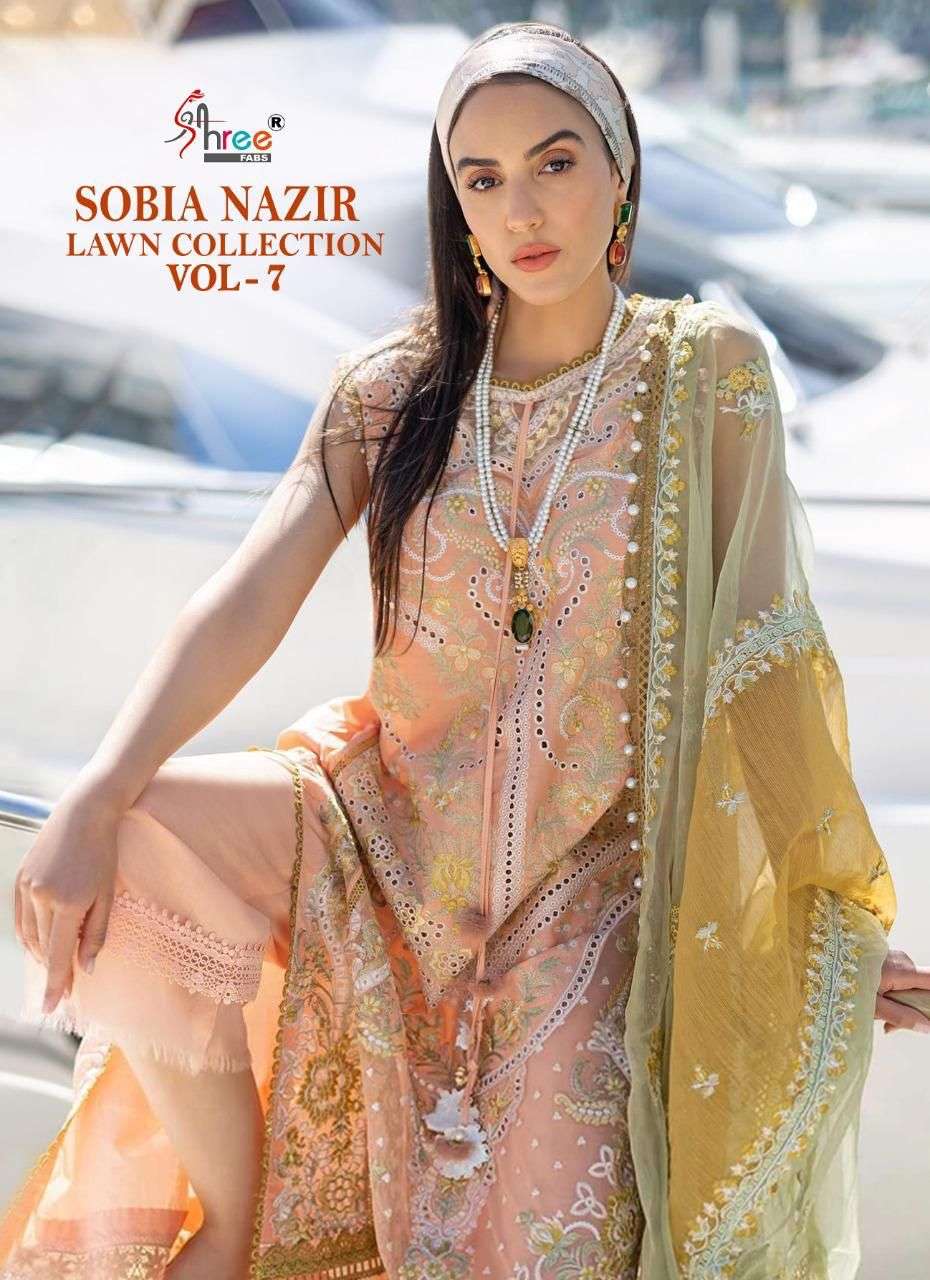 SOBIA NAZIR LAWN COLLECTION VOL-7 BY SHREE FABS 2252 TO 2257 SERIES PAKISTANI DRESSES