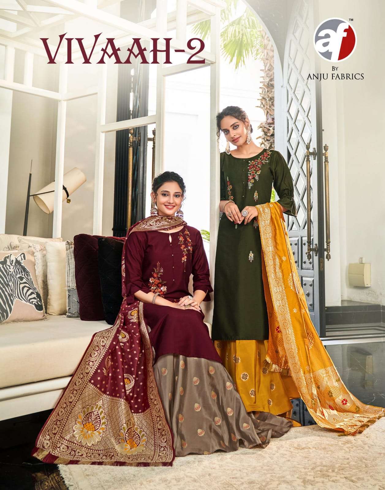 VIVAAH VOL-2 BY ANJU FABRICS 2581 TO 2588 SERIES SILK STITCHED DRESSES