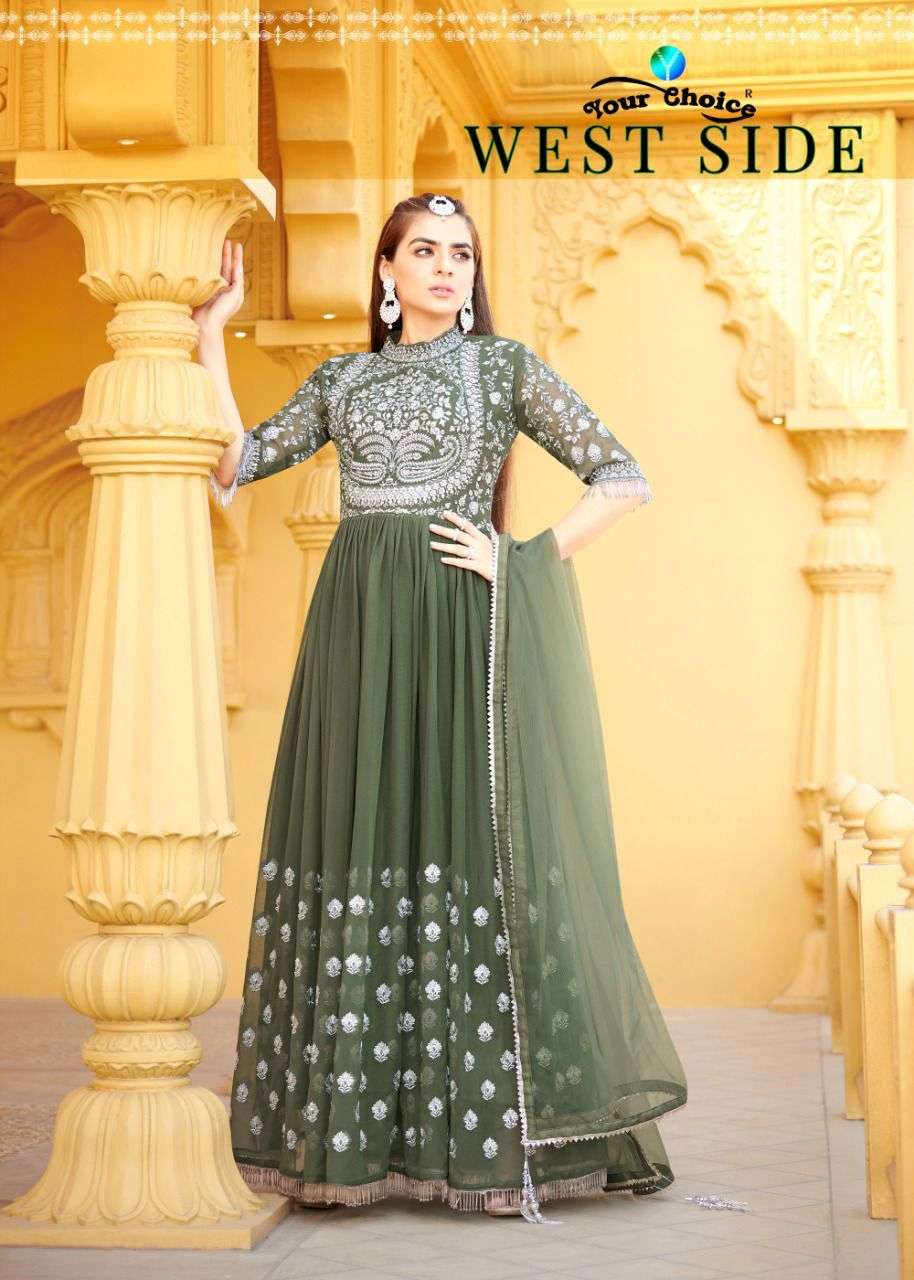 WEST SIDE BY YOUR CHOICE 4243 TO 4246 SERIES GEORGETTE ANARKALI DRESSES