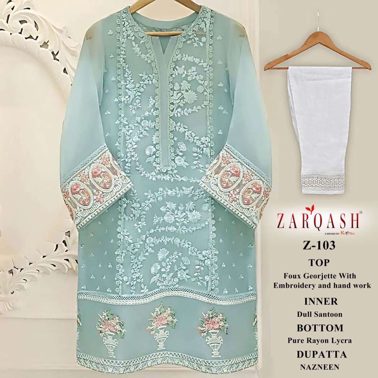 ZARQASH 103 HIT DESIGNS BY ZARQASH DESIGNER GEORGETTE STITCHED DRESS