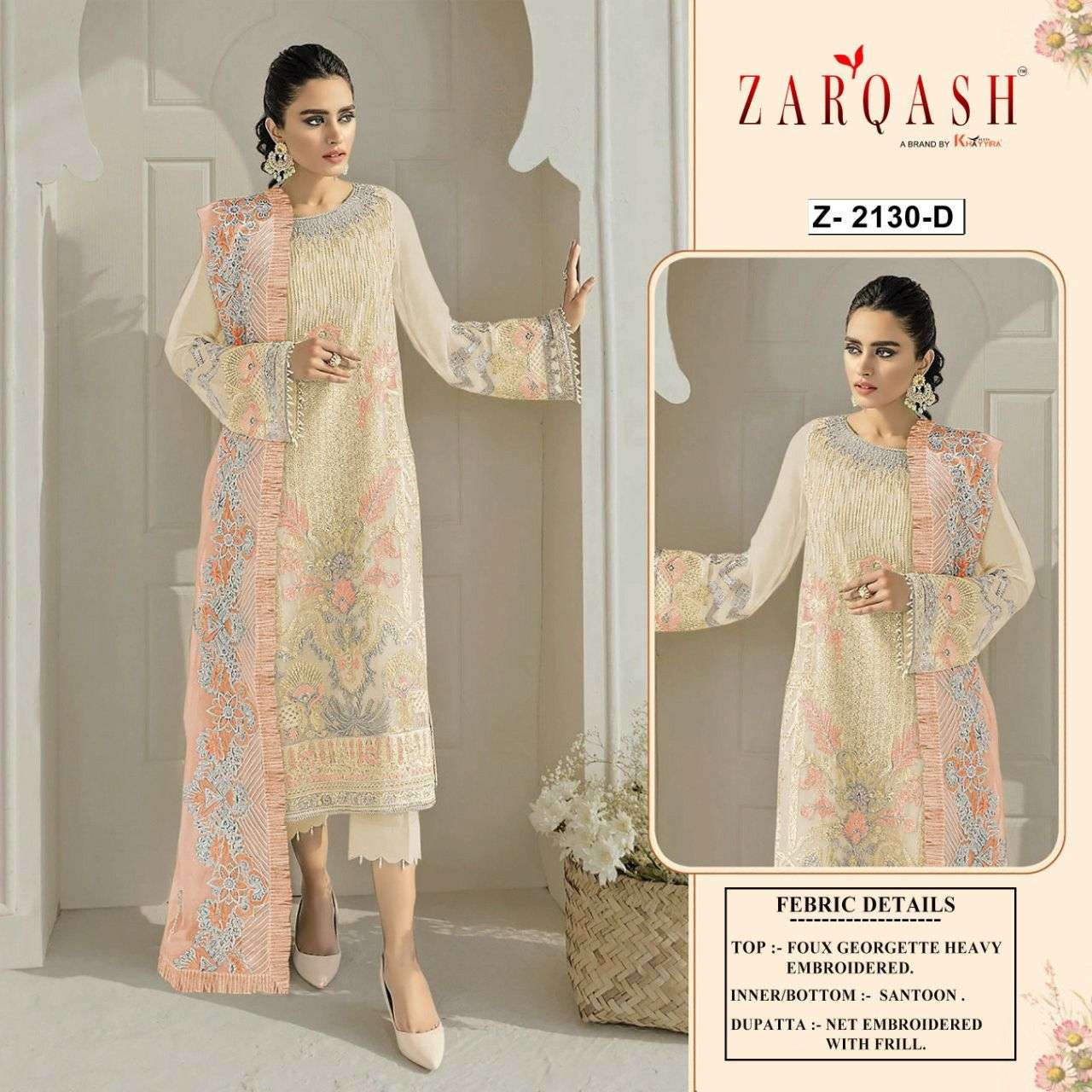 ZARQASH 2130 COLOURS BY ZARQASH 2130-A TO 2130-D SERIES GEORGETTE DRESSES