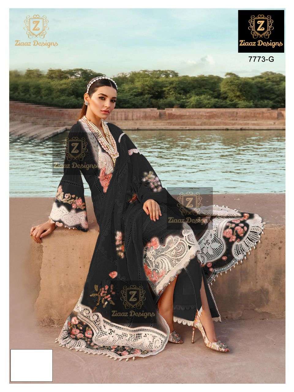 ZIAAZ 7773-G HITS DESIGN BY ZIAAZ DESIGNS COTTON PAKISTANI DRESS