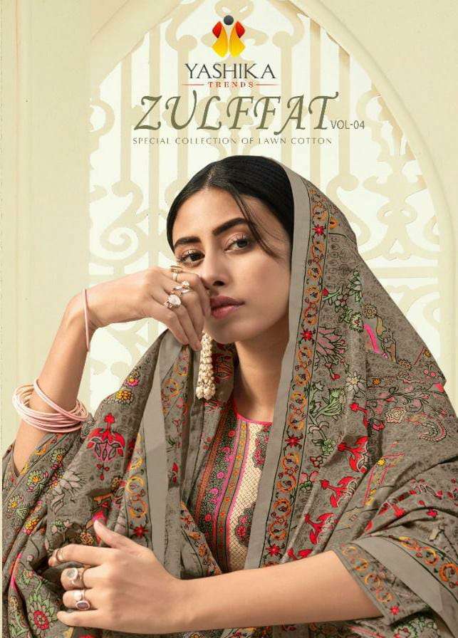 ZULFAT VOL-4 BY YASHIKA TRENDZ 4001 TO 4006 SERIES LAWN PRINT DRESSES