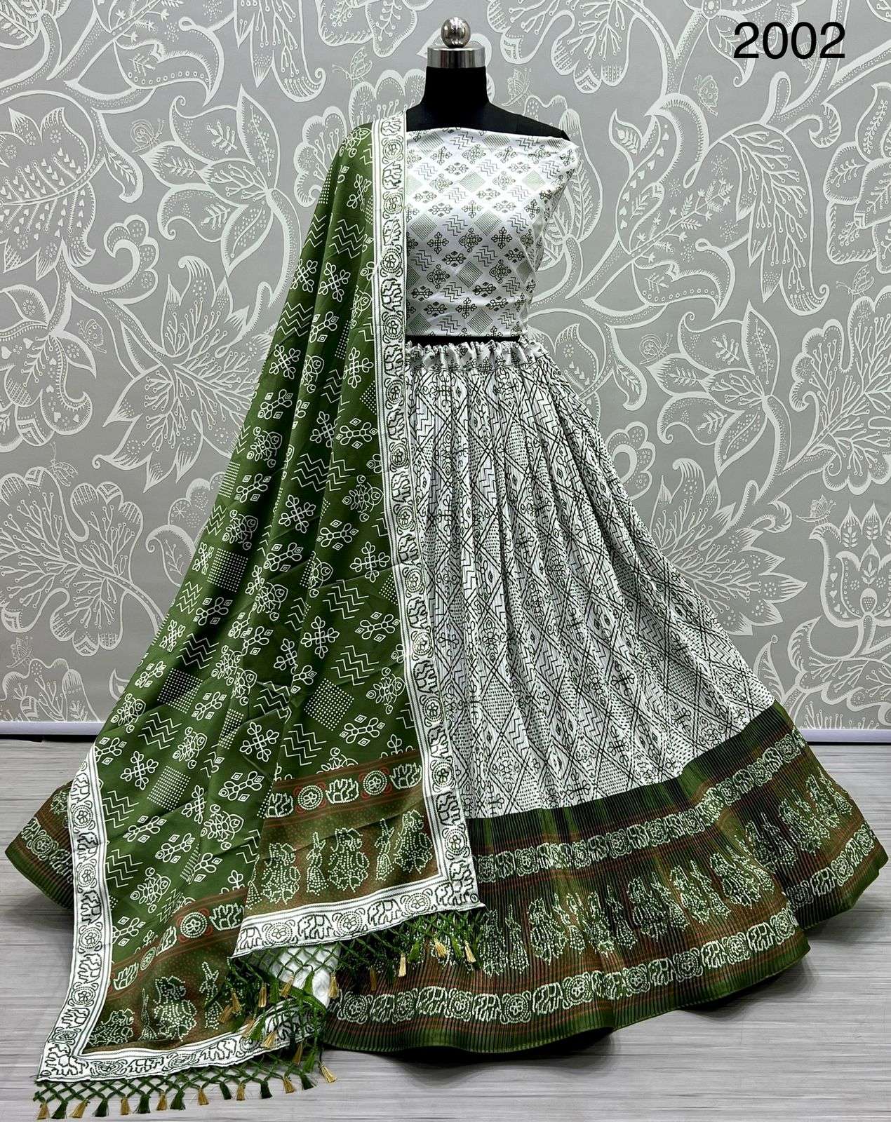 AA 2001 & 2002 & 2003 BY ASLIWHOLESALE DULL SATIN SILK NAVRATRI LEHENGAS